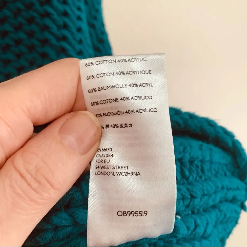 Free People My Only Sunshine Teal Chunky Turtleneck Sweater size large